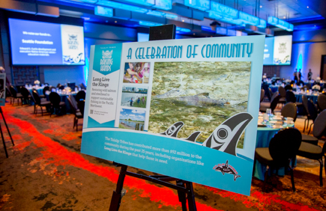 Tulalip Tribes’ 2018 Raising Hands photo of check-in table with expanded view.