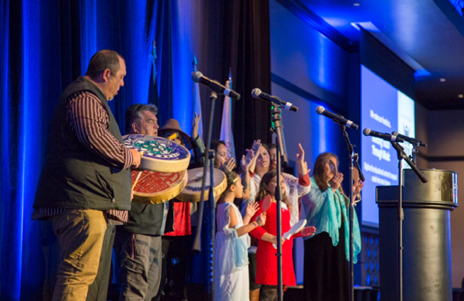 Tulalip Tribes’ 2018 Raising Hands photo of the event welcome sign.