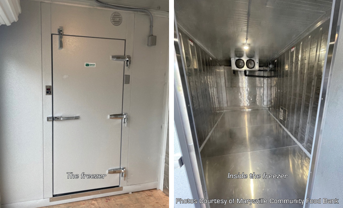 The freezer and inside the freezer